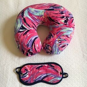 Lilly Pulitzer Travel Pillow and Eye Mask set